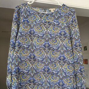 J. Crew Silk Paisley Top Size 6